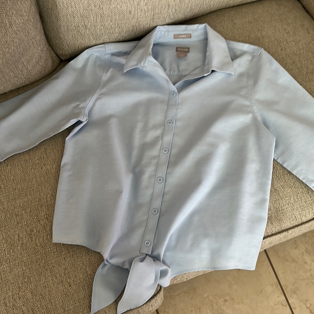 Chicos Tie-Front Button Down